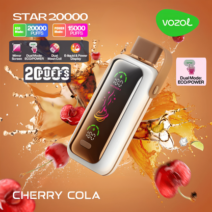 Vozol Star 20000 20K Puffs Disposable Vape 50mg Cherry Cola