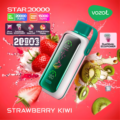Vozol Star 20000 20K Puffs Disposable Vape 50mg Strawberry Kiwi