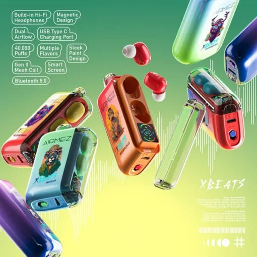 Airmez Xbeats Pro 50000 50K Puffs Smart Vape with Bluetooth Earbuds