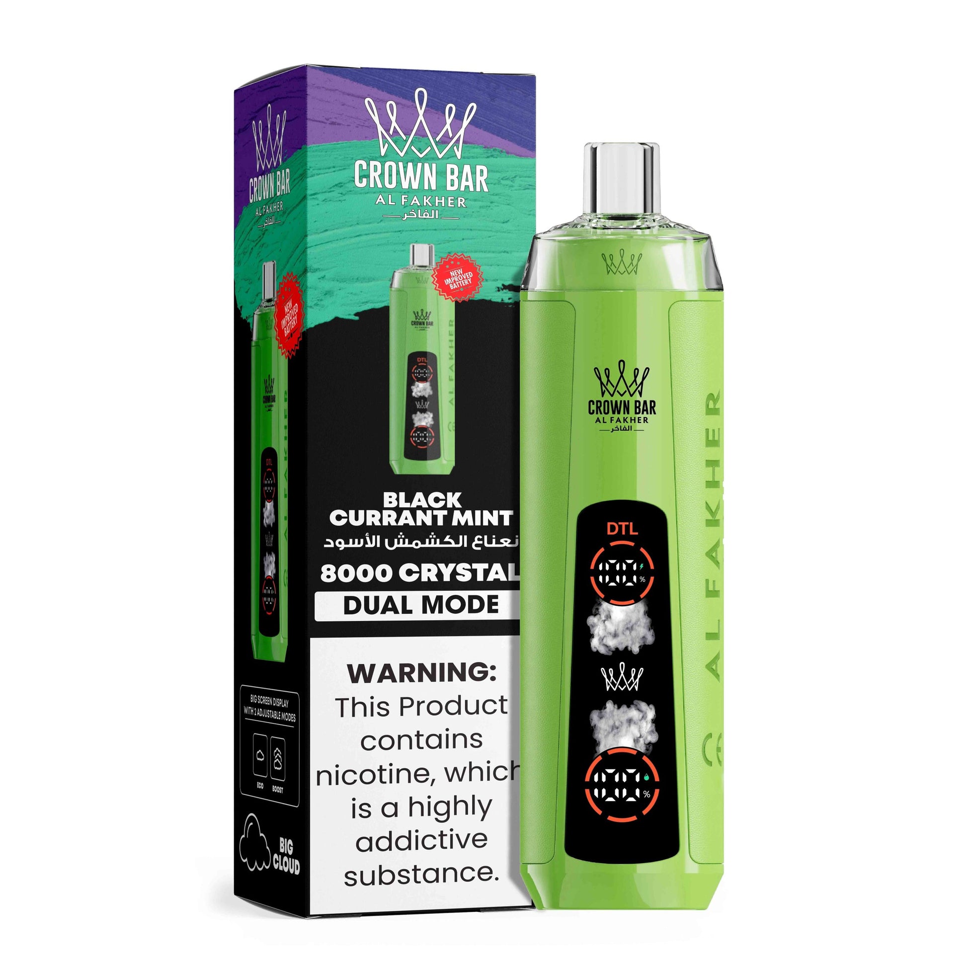 al fakher crystal crown bar Al Fakher Crown Bar Crystal 8000 Puffs Disposable Vape Wholesale – Vapz  Vape Wholesale main image 0