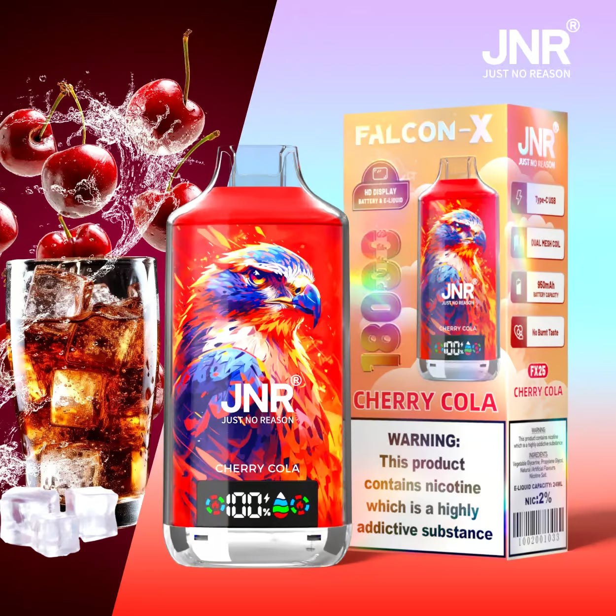 (10 PCS) JNR Falcon-X 18000 18K Puffs Disposable Vape