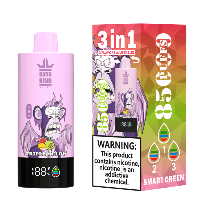 Bang King Triple 85000 85K Puffs 3 in 1 Flavor Switch Disposable Vape