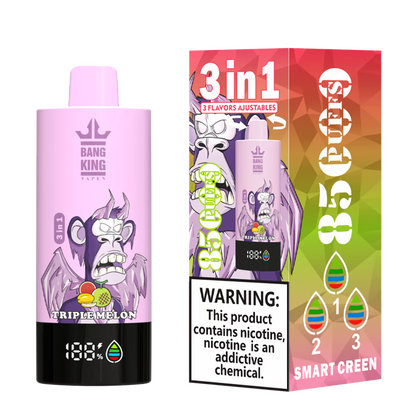 Bang King Triple 85000 85K Puffs 3 in 1 Flavor Switch Disposable Vape